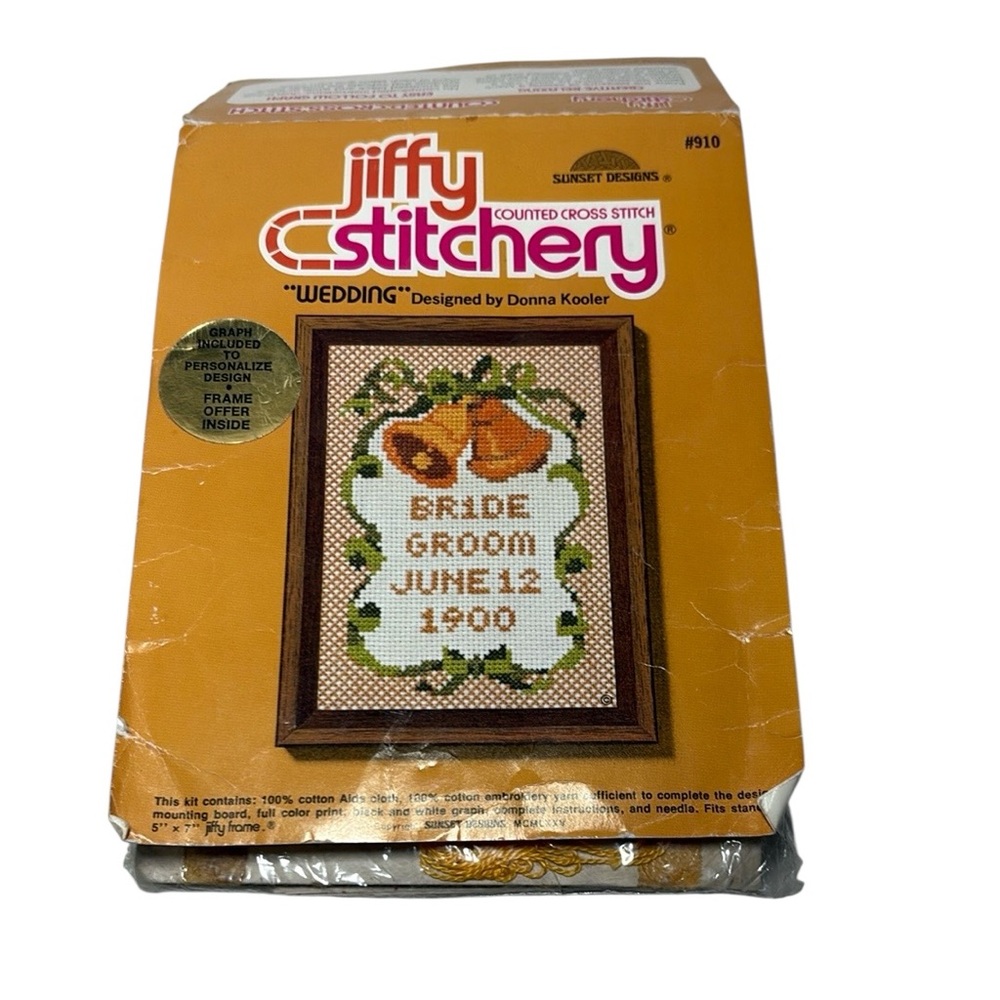 1975 Jiffy Stitchery Wedding Cross Stitch Kit